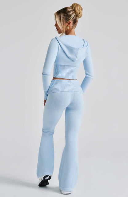 Luly - Portia Knit Hoodie - Baby Blue