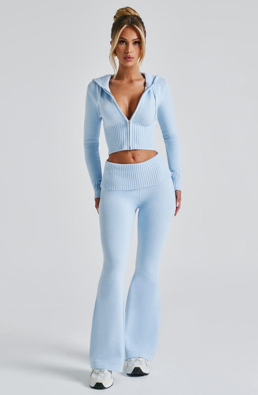 Luly - Portia Knit Hoodie - Baby Blue